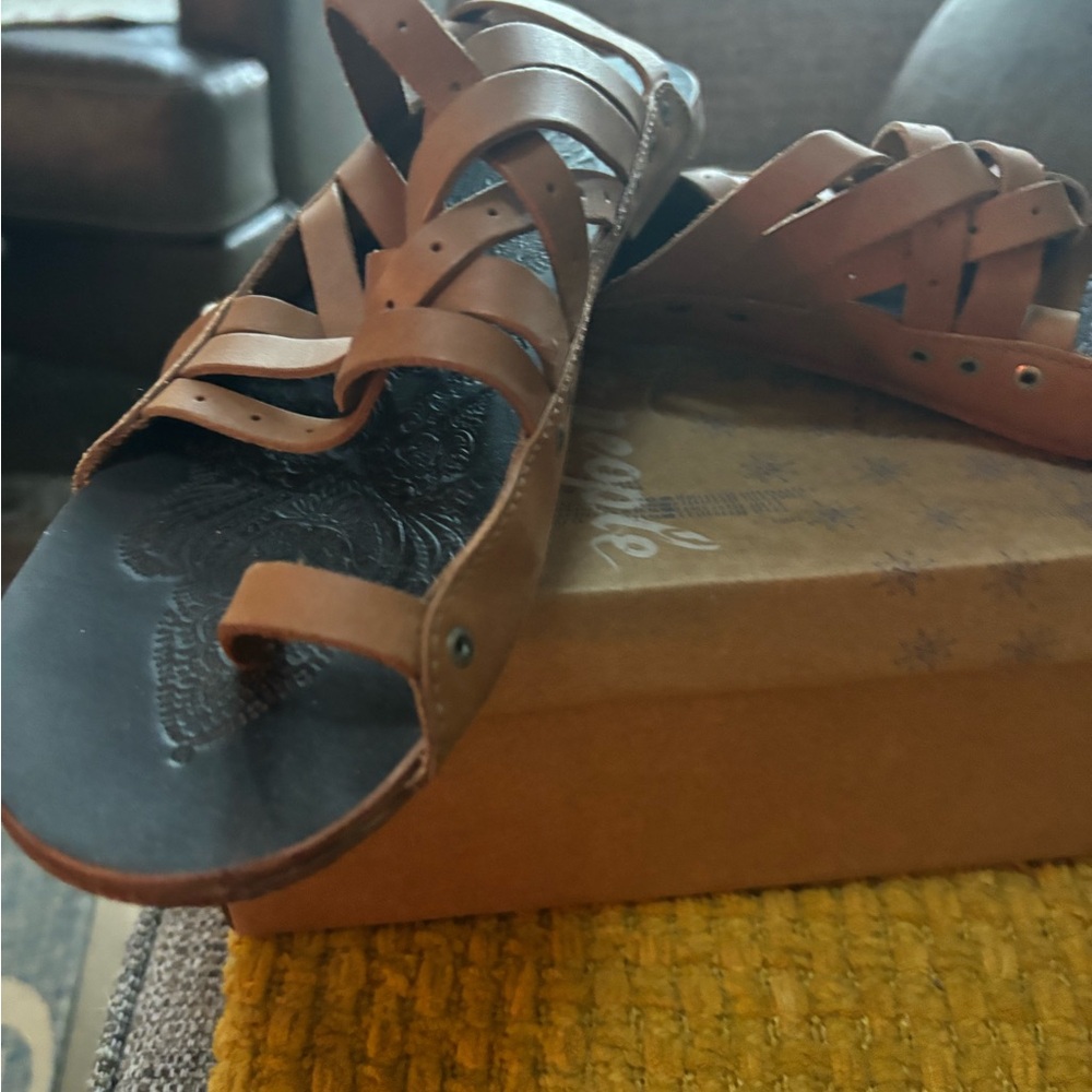 Free People Brown Strappy Sandals